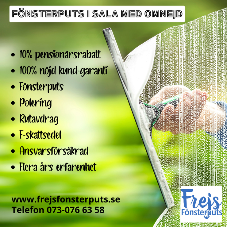 Fönsterputs i Sala med pensionärsrabatt